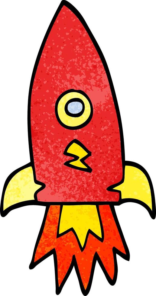 Cartoon-Doodle-Weltraumrakete vektor