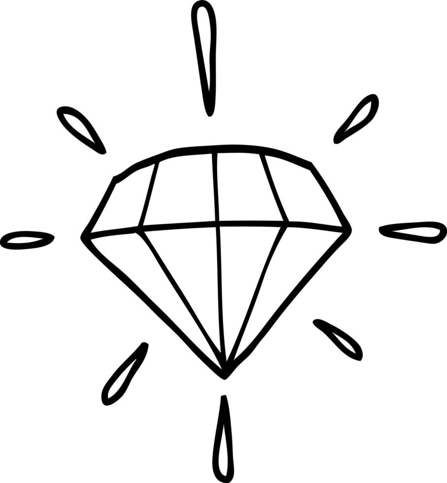 Cartoon-Tattoo-Diamant vektor