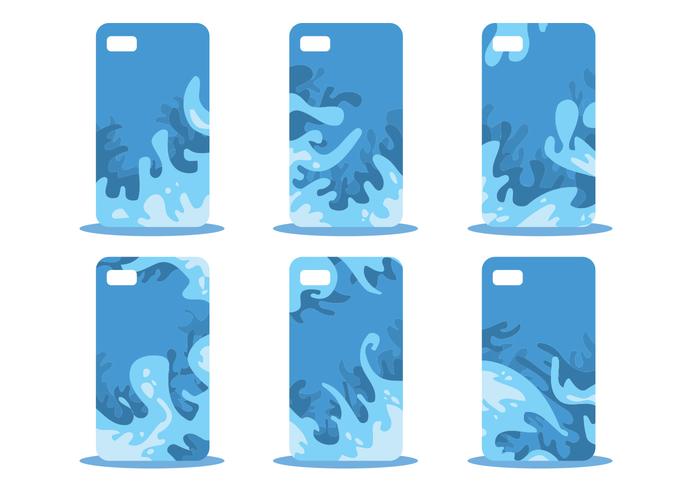 Blaue abstrakte Telefon Fall Muster Vektor Set