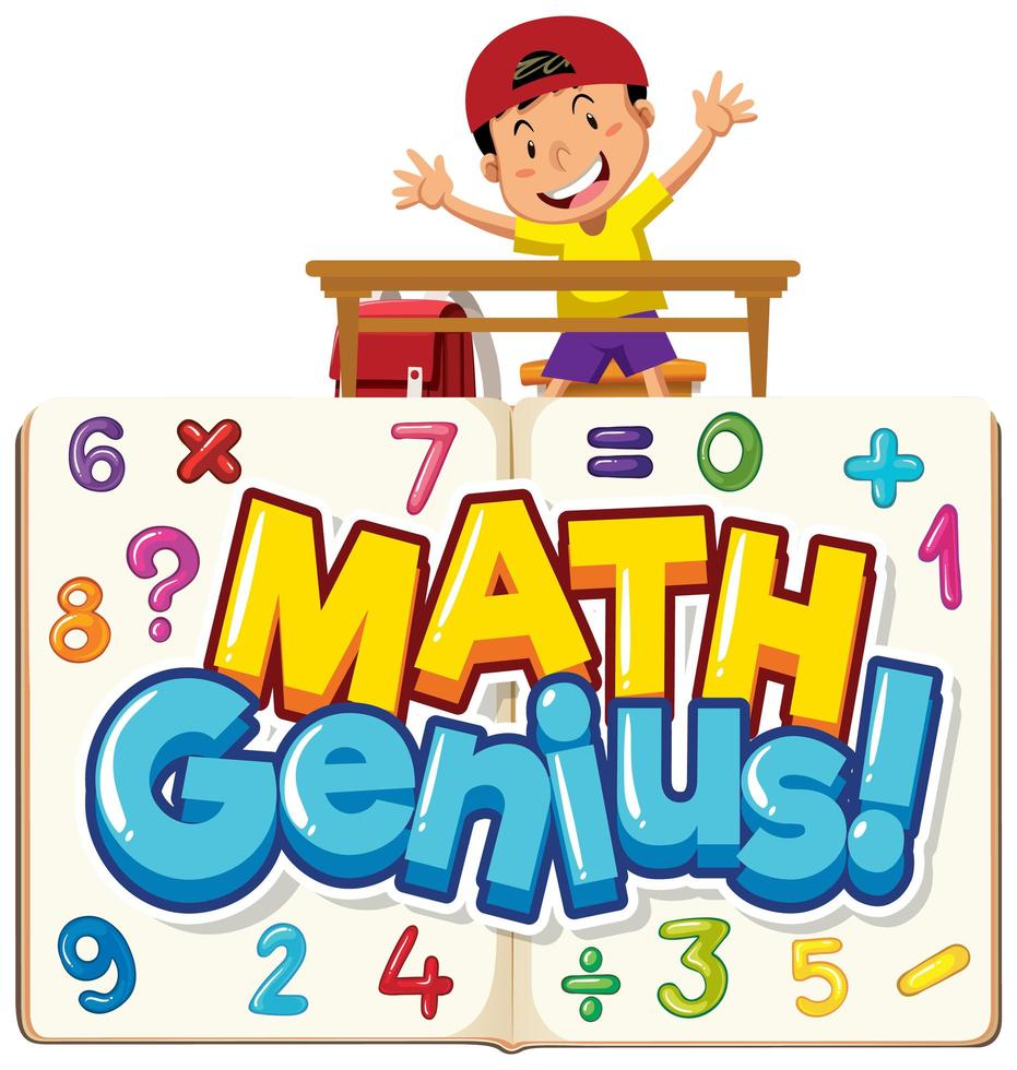 ord matematiska geni med pojke och nummer vektor