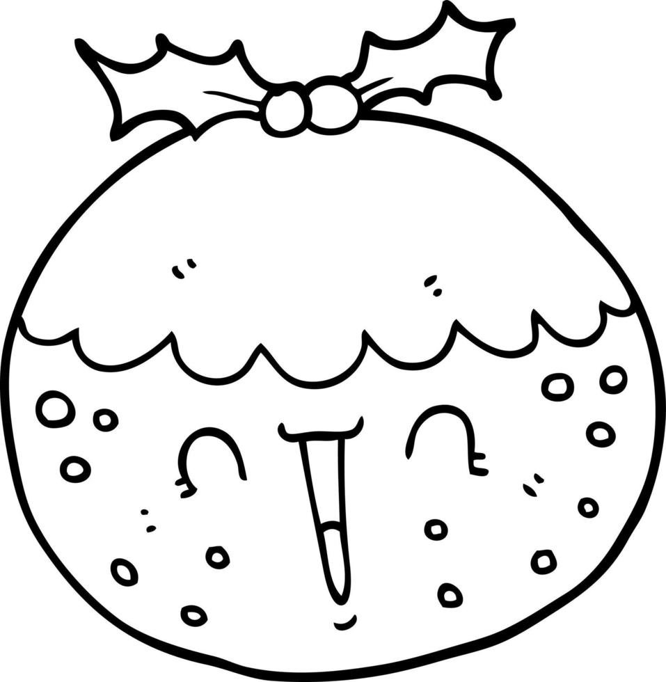 söt tecknad serie jul pudding vektor