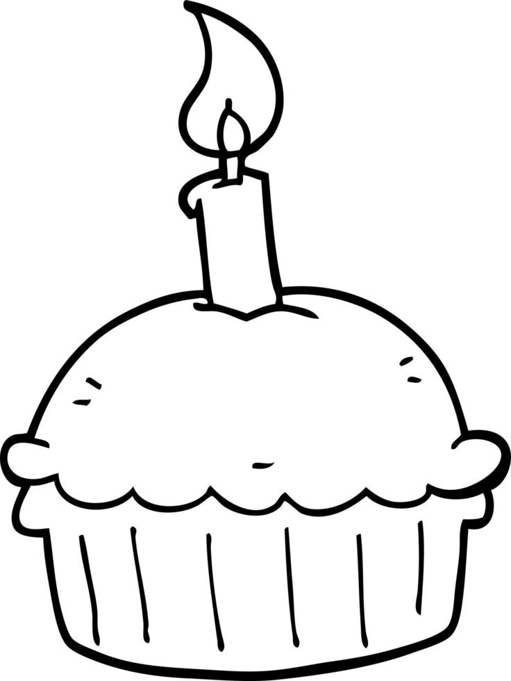 Cartoon-Geburtstags-Cupcake vektor