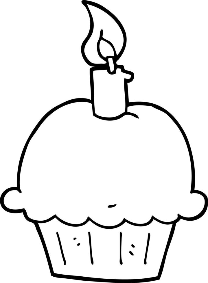 tecknad serie födelsedag muffin vektor