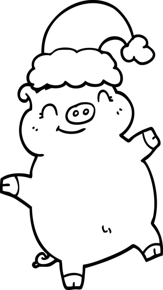 karikatur frohes weihnachtsschwein vektor