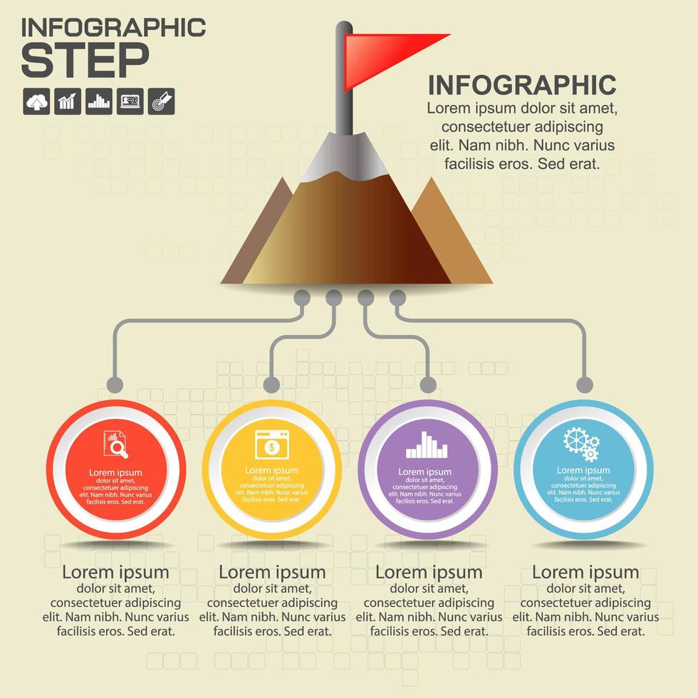 Vulkan Infografiken Vorlage vektor