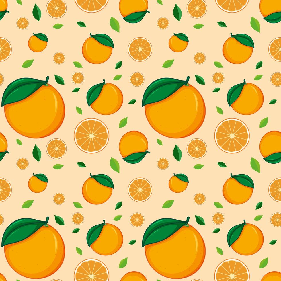 nahtloses Hintergrunddesign mit Orangen vektor