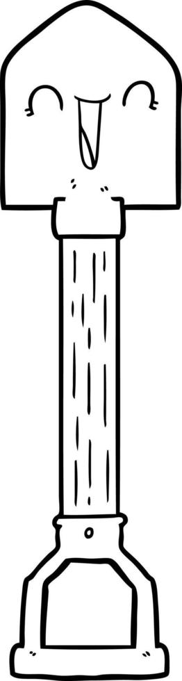 tecknad serie linje teckning skyffel vektor