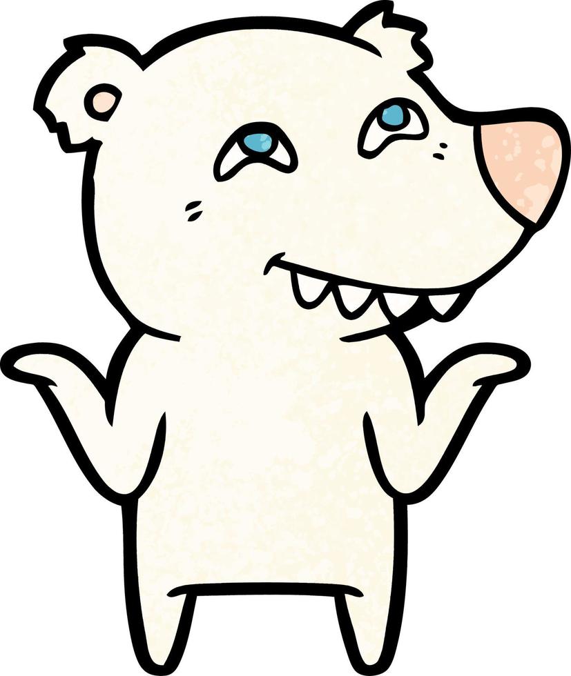 tecknad serie polär Björn som visar tänder vektor