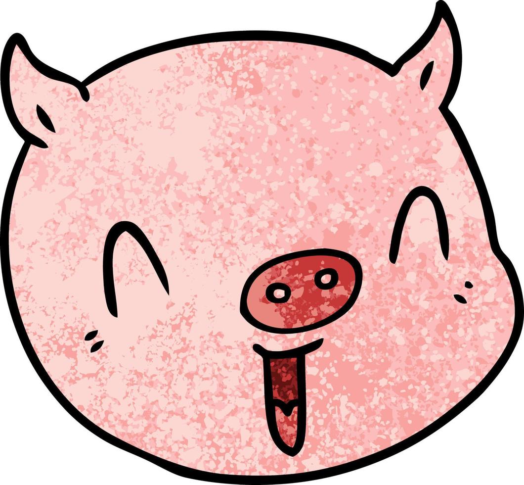 tecknad serie gris ansikte vektor