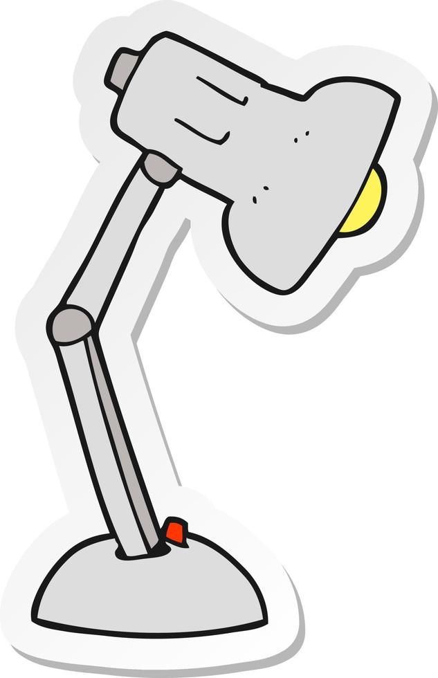 klistermärke av en tecknad serie skrivbord lampa vektor