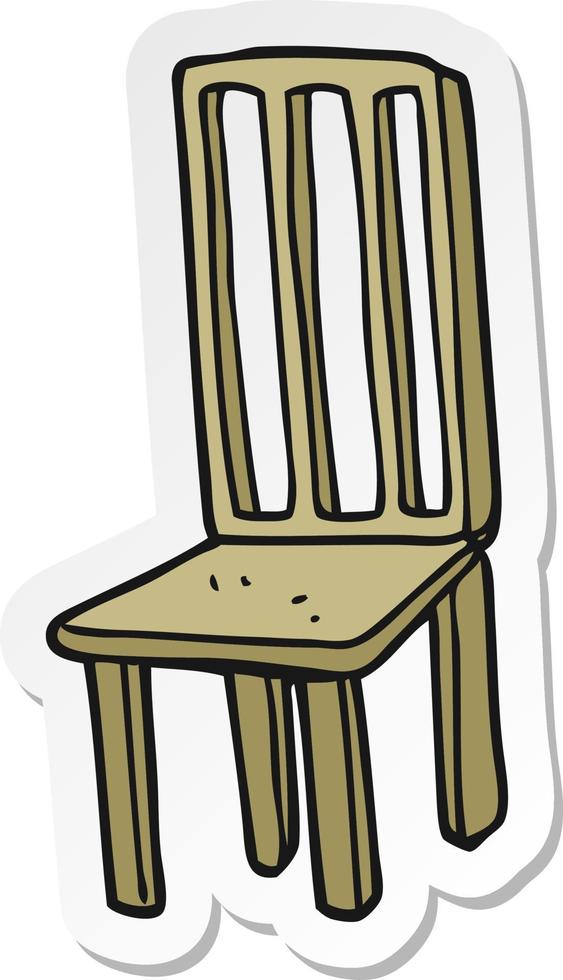 klistermärke av en tecknad stol vektor