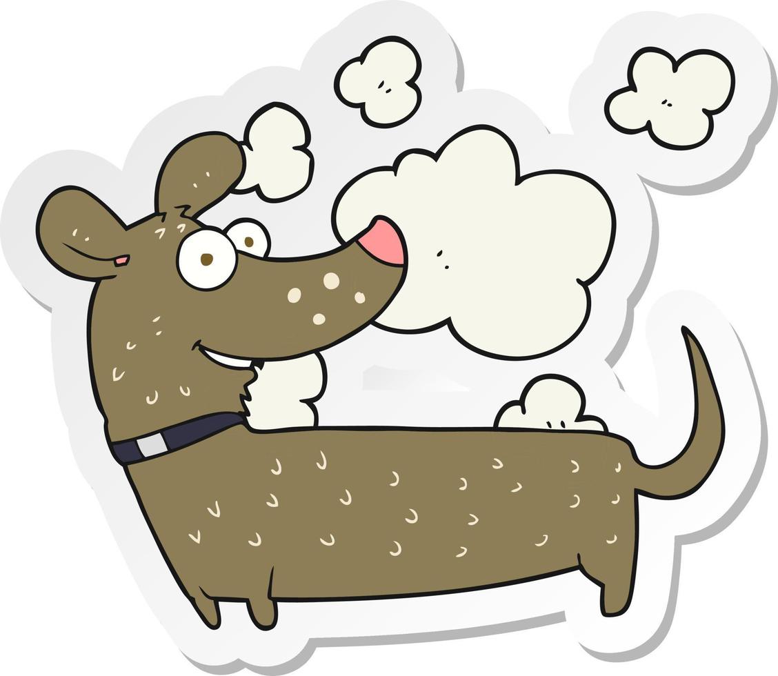 klistermärke av en tecknad glad hund vektor