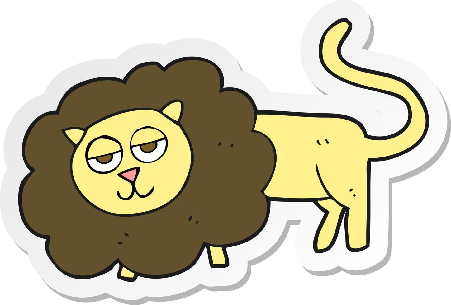 klistermärke av ett tecknat lejon vektor