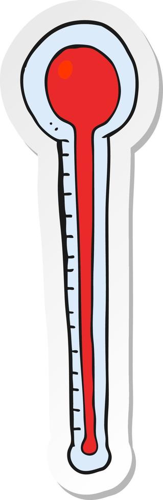 klistermärke av en tecknad termometer vektor