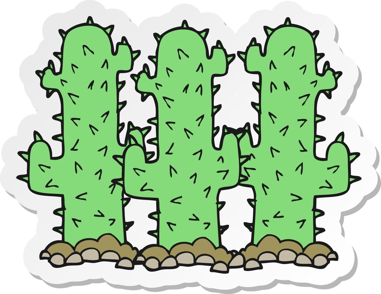 klistermärke av en tecknad kaktus vektor
