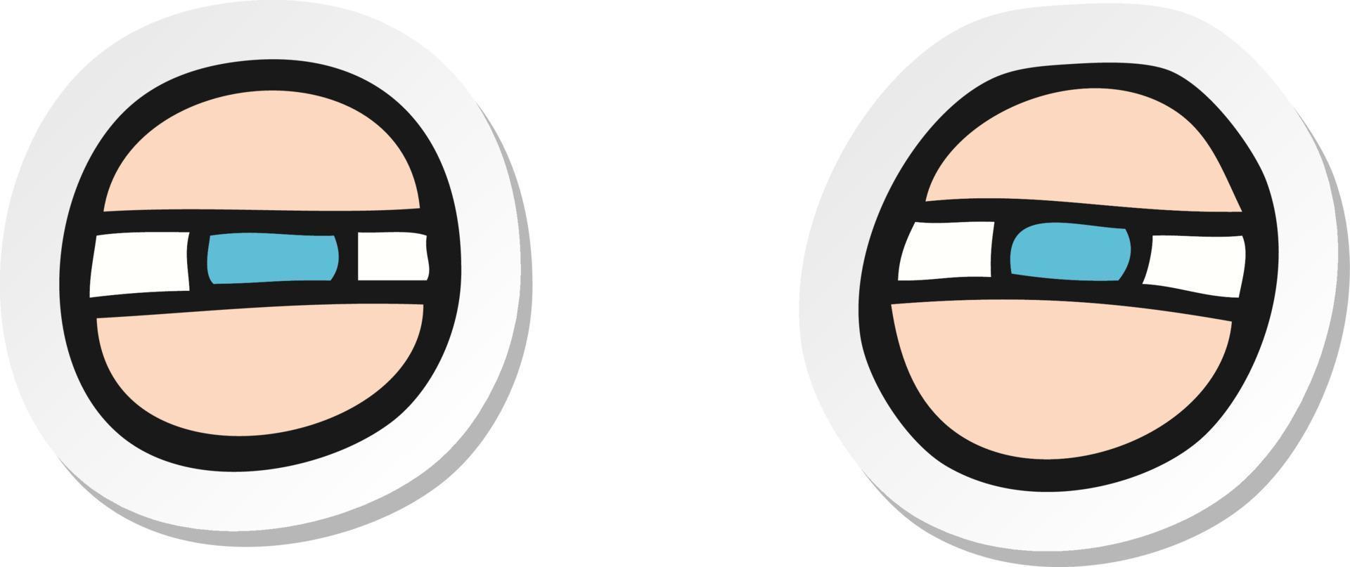 klistermärke av en tecknad serie mullrar ögon vektor