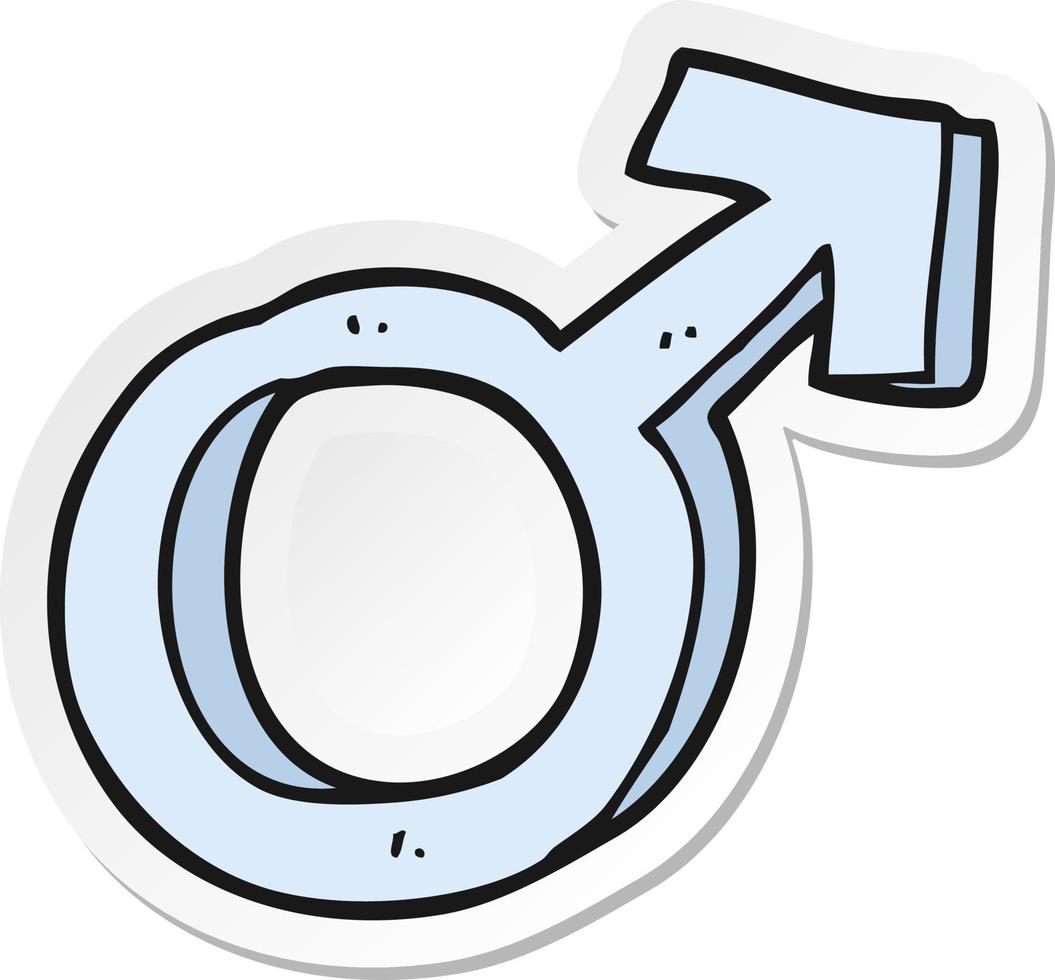 klistermärke av en tecknad serie manlig symbol vektor