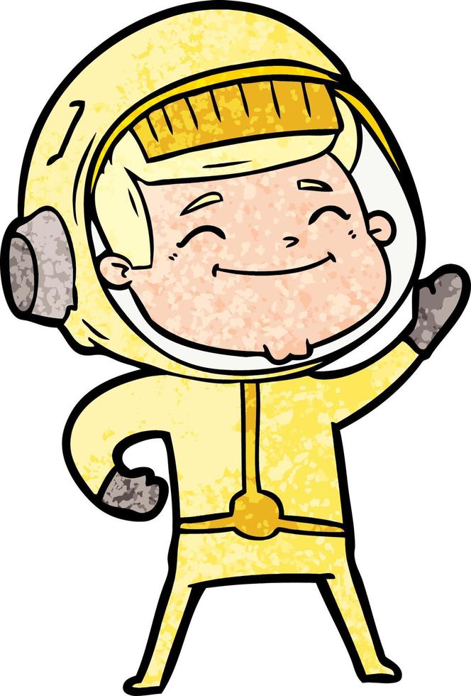 glücklicher Cartoon-Astronaut vektor