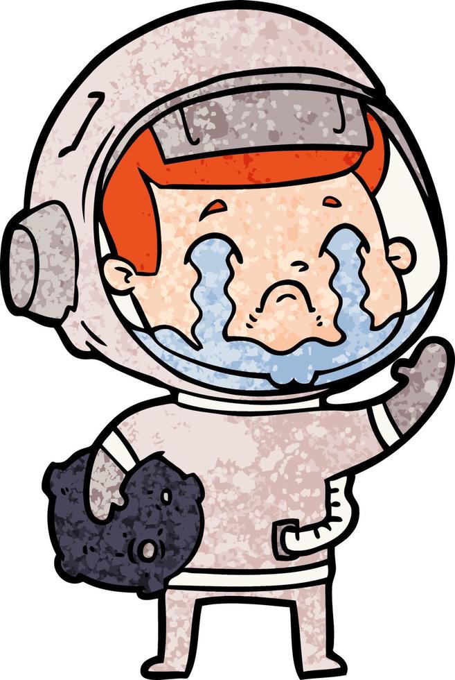 Cartoon weinender Astronaut vektor