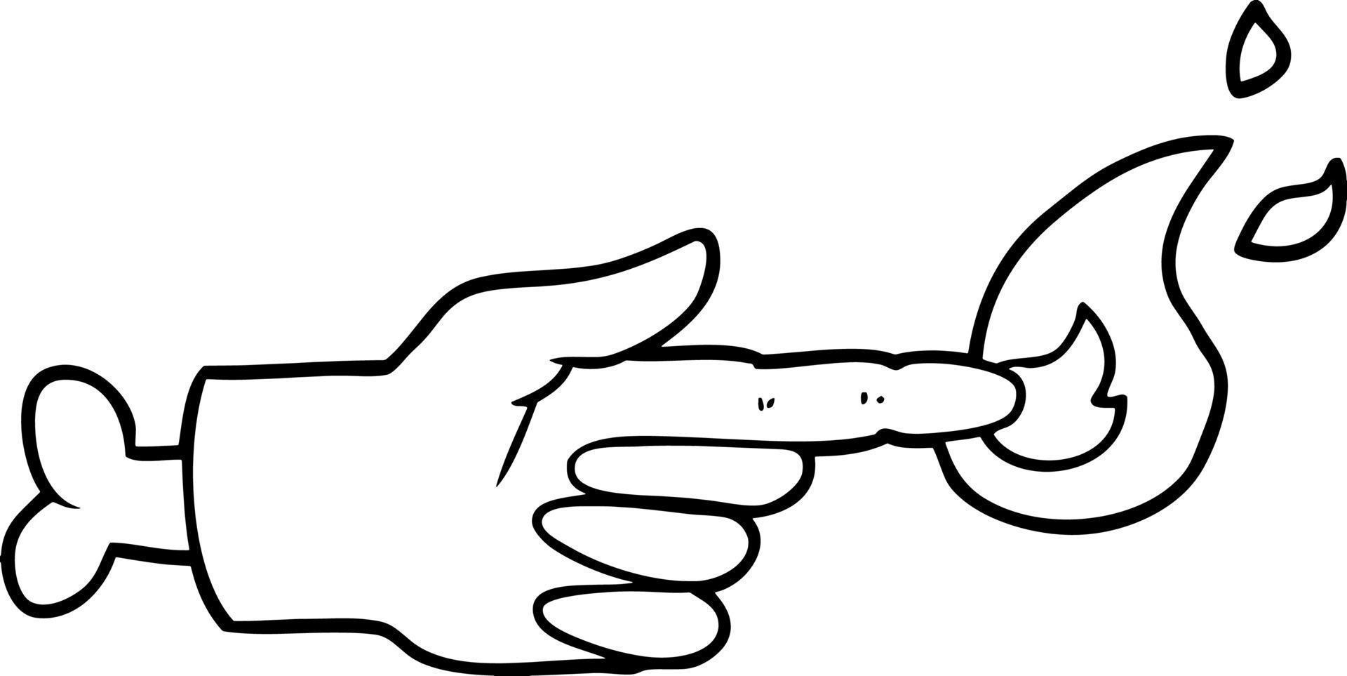 tecknad serie zombie hand pekande vektor