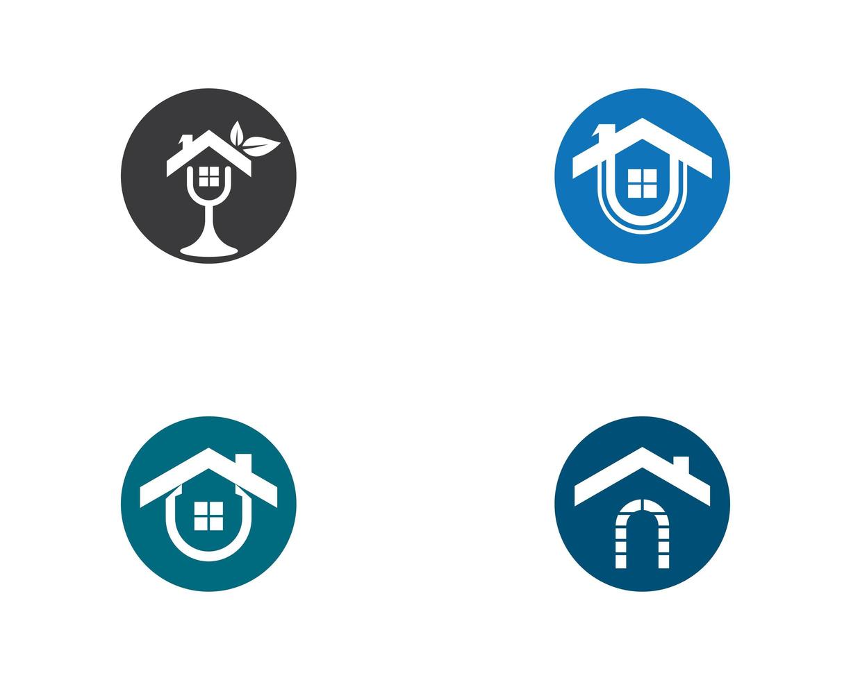 Haus Immobilien Logo Icon Set vektor