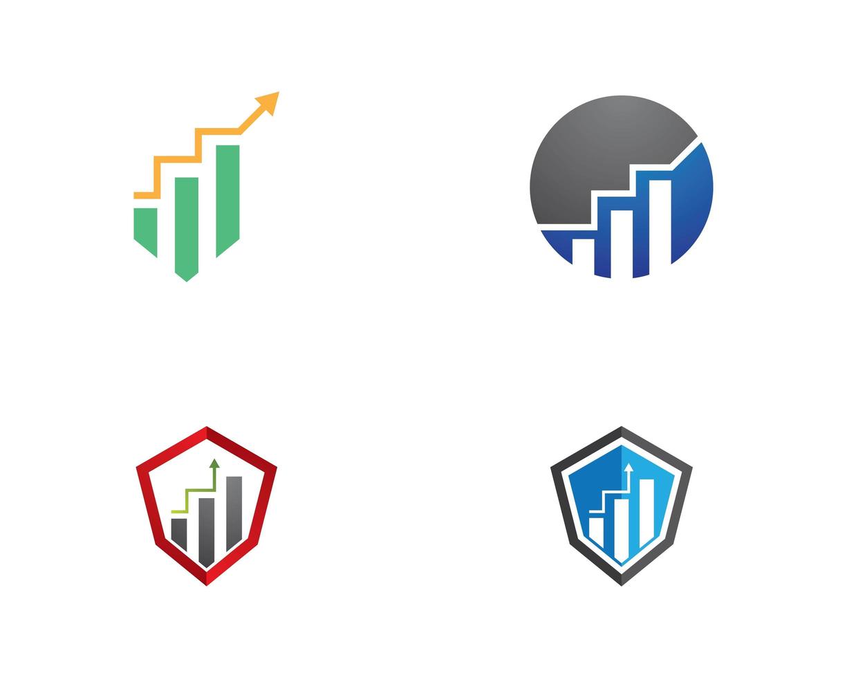 affärsdiagram logotyp Ikonuppsättning vektor