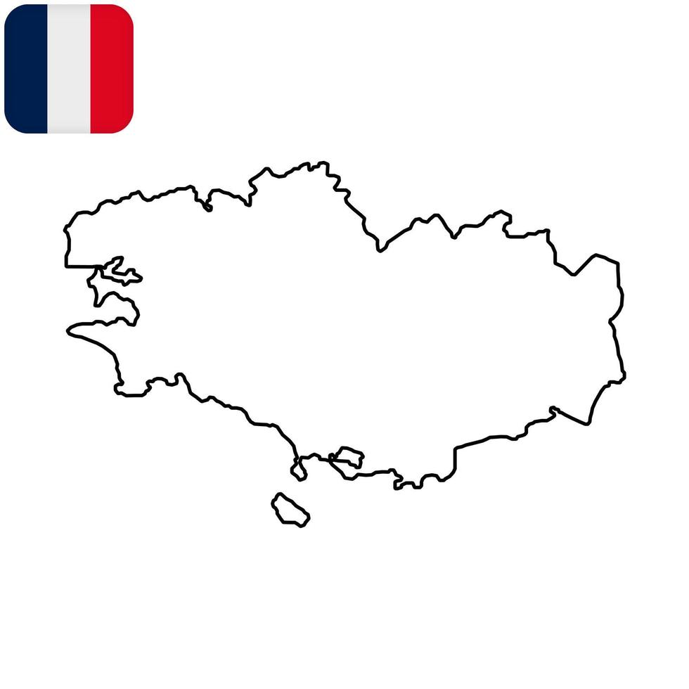 bretagne Karta. område av Frankrike. vektor illustration.