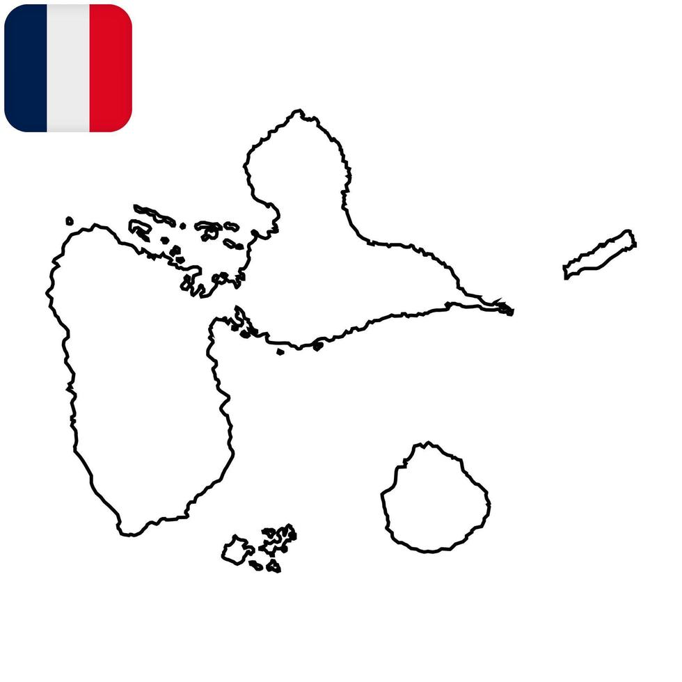 Karte der Guadeloupe-Inseln. Region Frankreich. Vektor-Illustration. vektor