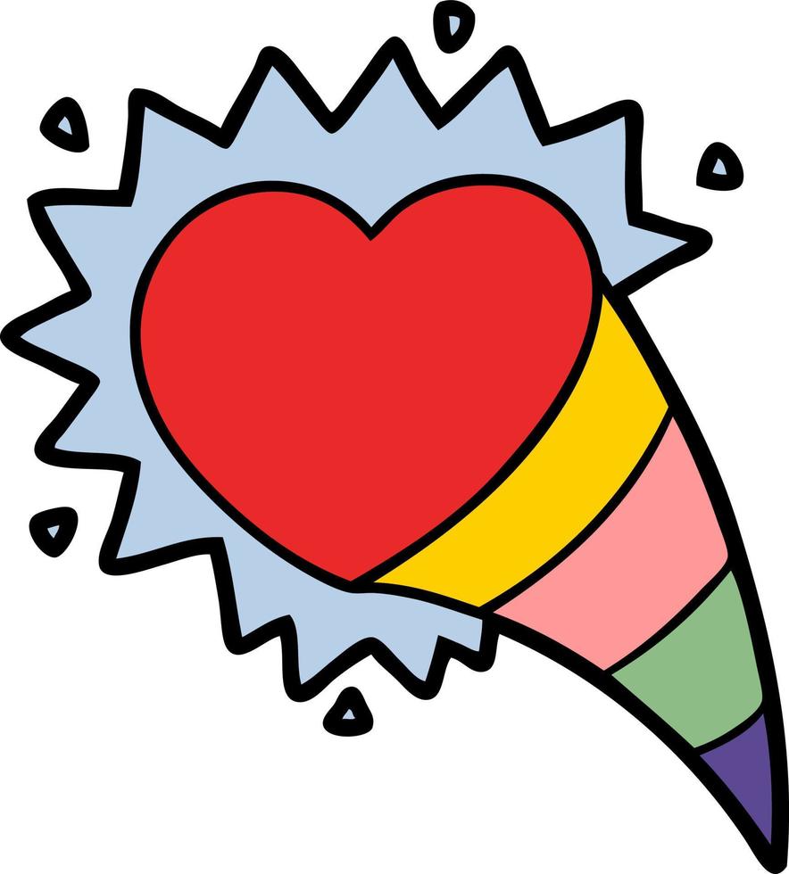 tecknad serie skytte kärlek hjärta tecken vektor