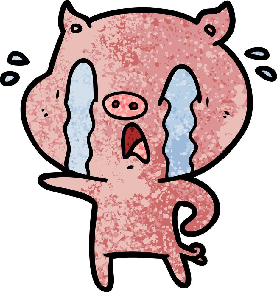 gråt gris tecknad serie vektor