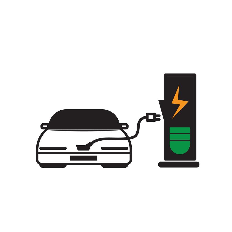 elektrisk bil laddning station ikon. vektor illustration isolerat på vit bakgrund.