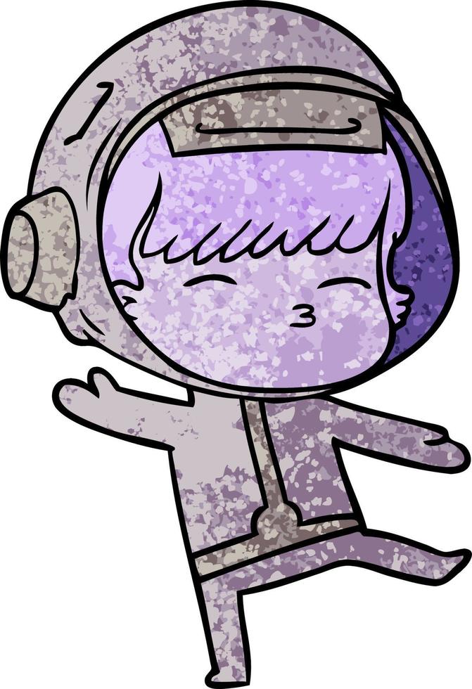 Cartoon neugieriger Astronaut vektor