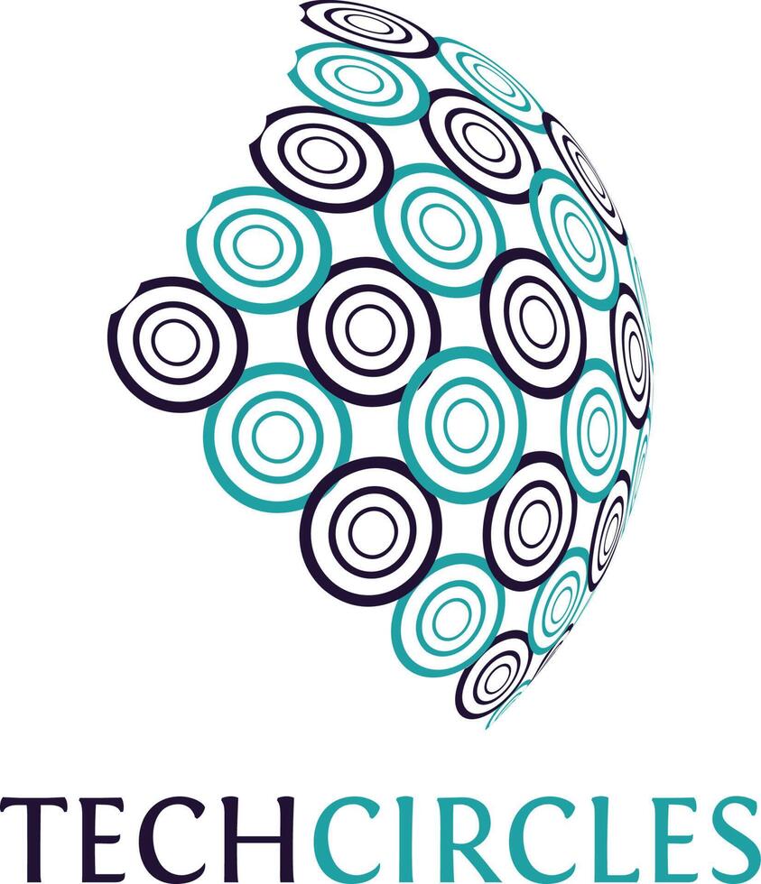 Technologie umkreist Netzringe Logo-Design. abstrakte Kreis-Logo-Vorlage. vektor