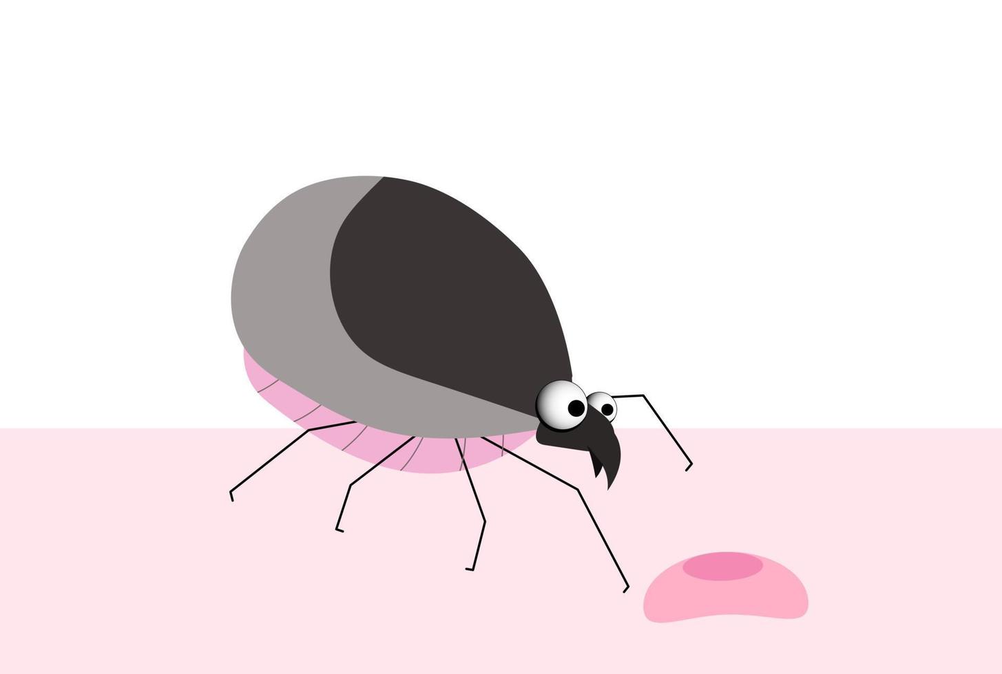 insekt, bock. blodsugande parasit. insekt skadedjur. bock karaktär vektor illustration