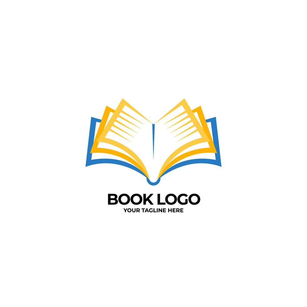 färgrik logotyp bok design mall med enkel stil logotyp illustration vektor