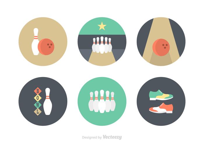 Kostenlose Flat Bowling Vector Icons