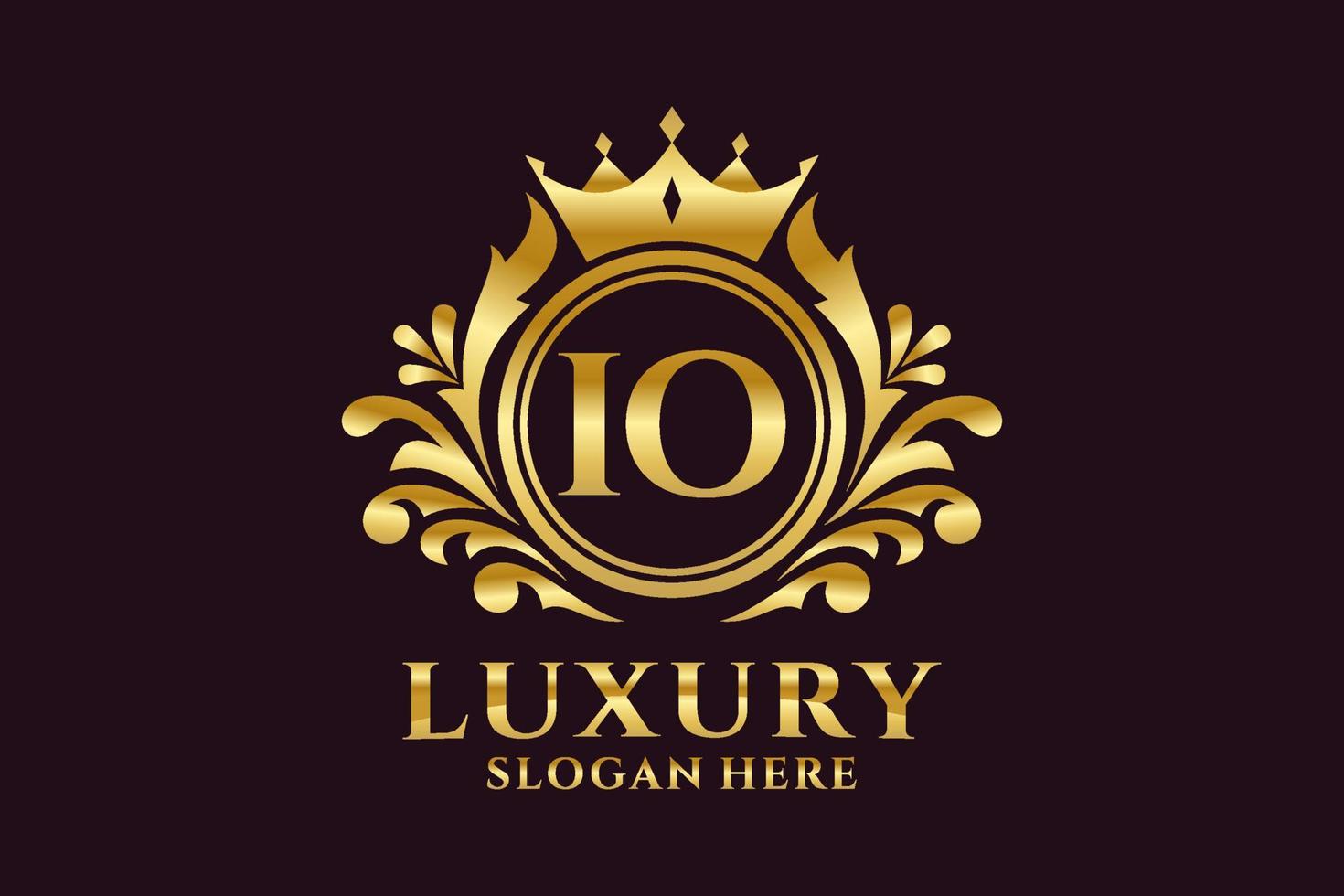 anfängliche io-Buchstabe königliche Luxus-Logo-Vorlage in Vektorgrafiken für luxuriöse Branding-Projekte und andere Vektorillustrationen. vektor