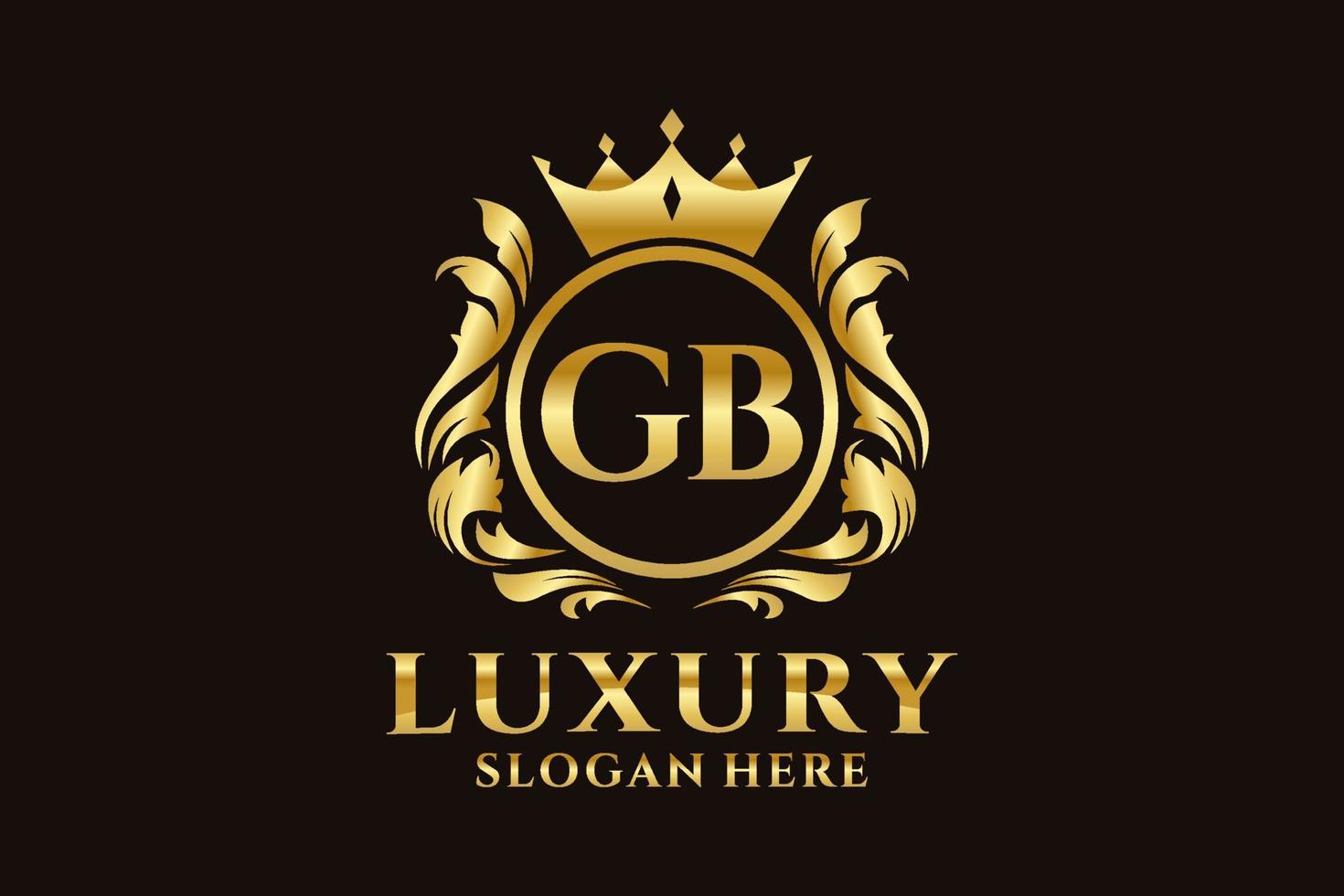 anfängliche gb-buchstabe königliche luxus-logo-vorlage in der vektorkunst für luxuriöse branding-projekte und andere vektorillustrationen. vektor
