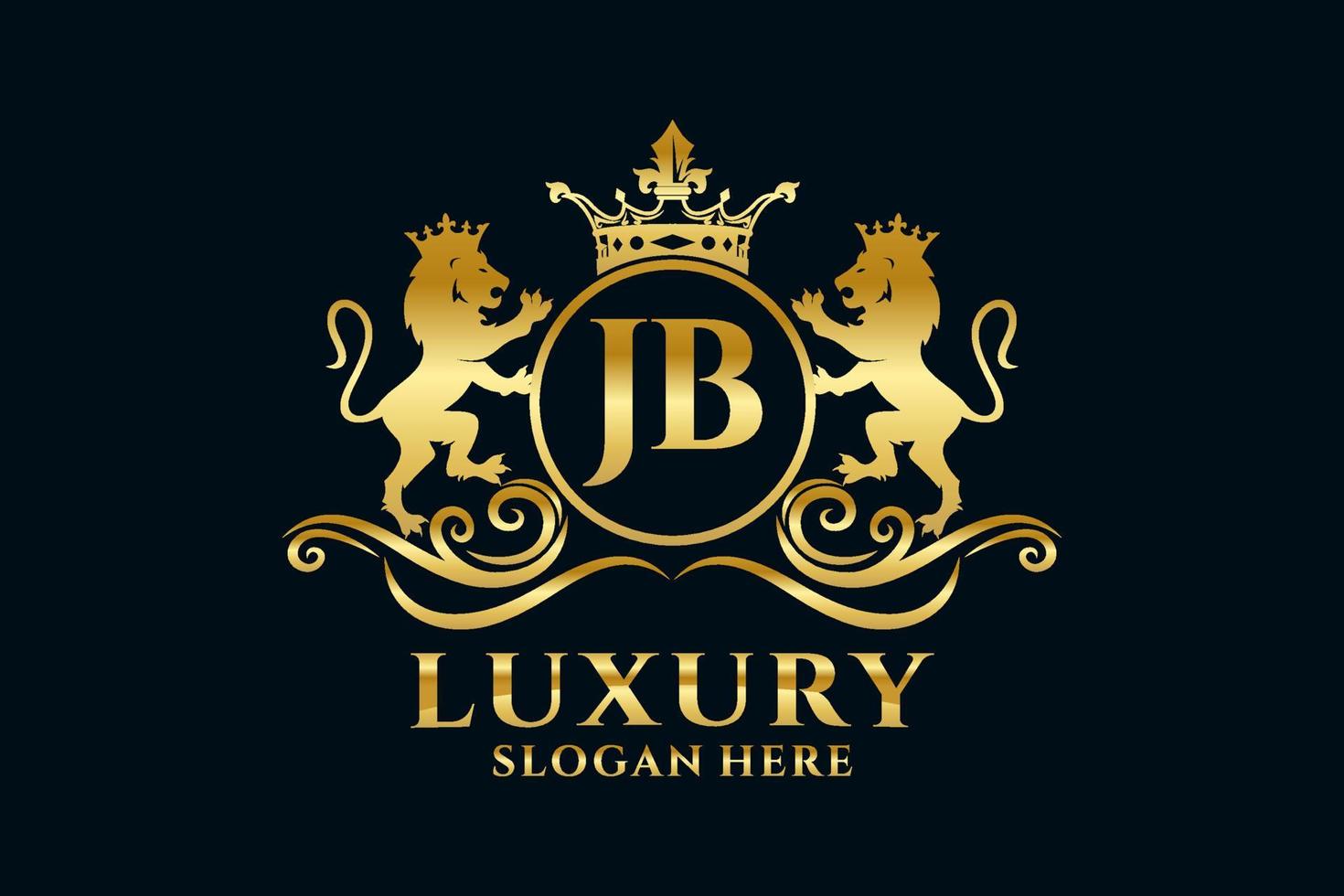 Anfangsbuchstabe jb lion royal Luxus-Logo-Vorlage in Vektorgrafiken für luxuriöse Branding-Projekte und andere Vektorillustrationen. vektor