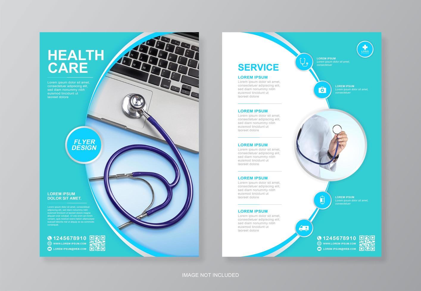 Corporate Health Care und Medical Flyer Design für den Druck vektor