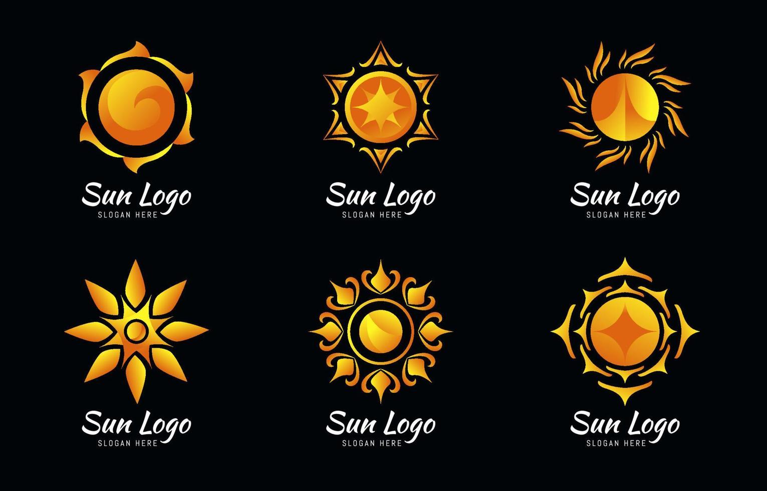 Sonne-Logo-Set-Vorlage vektor