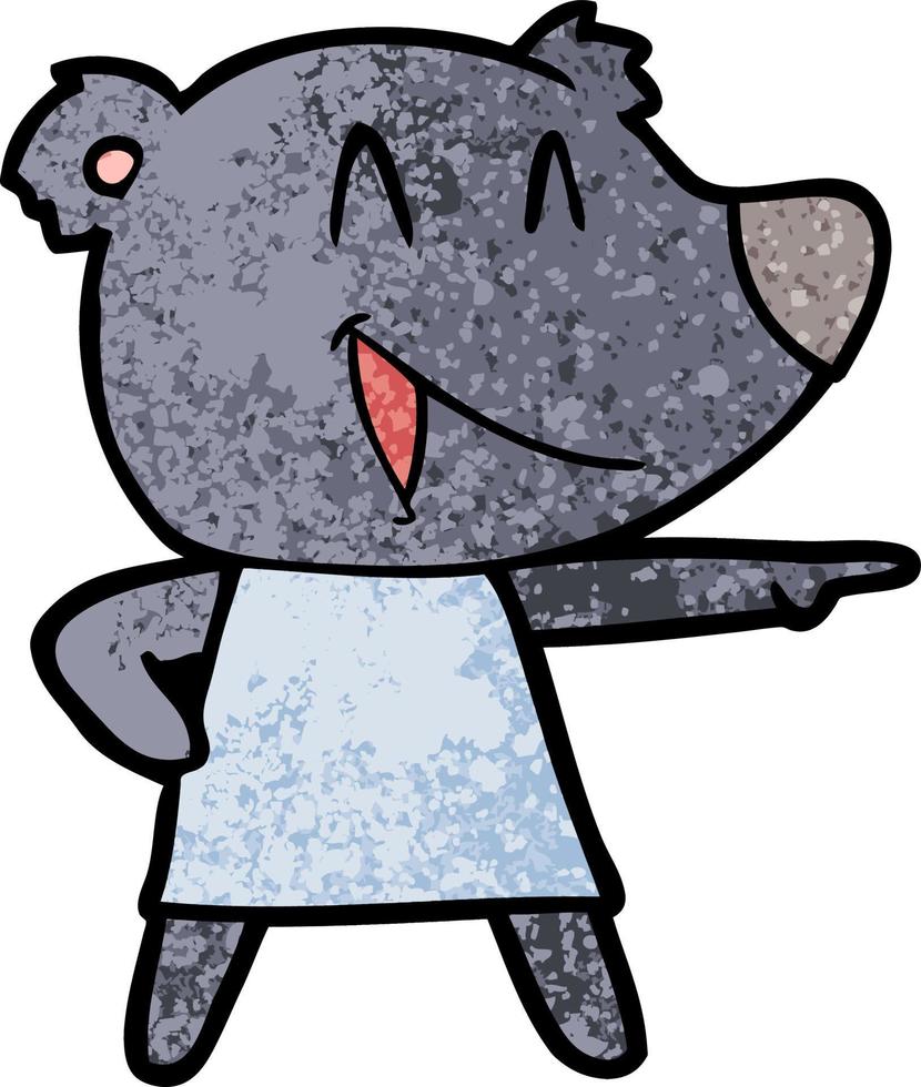 tecknad serie Björn i klänning skrattande och pekande vektor