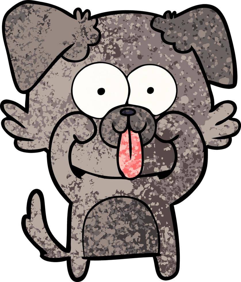 Zeichentrickhund mit herausgestreckter Zunge vektor
