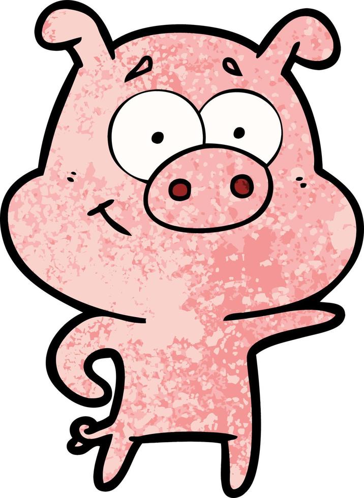 Cartoon-Schwein zeigt vektor