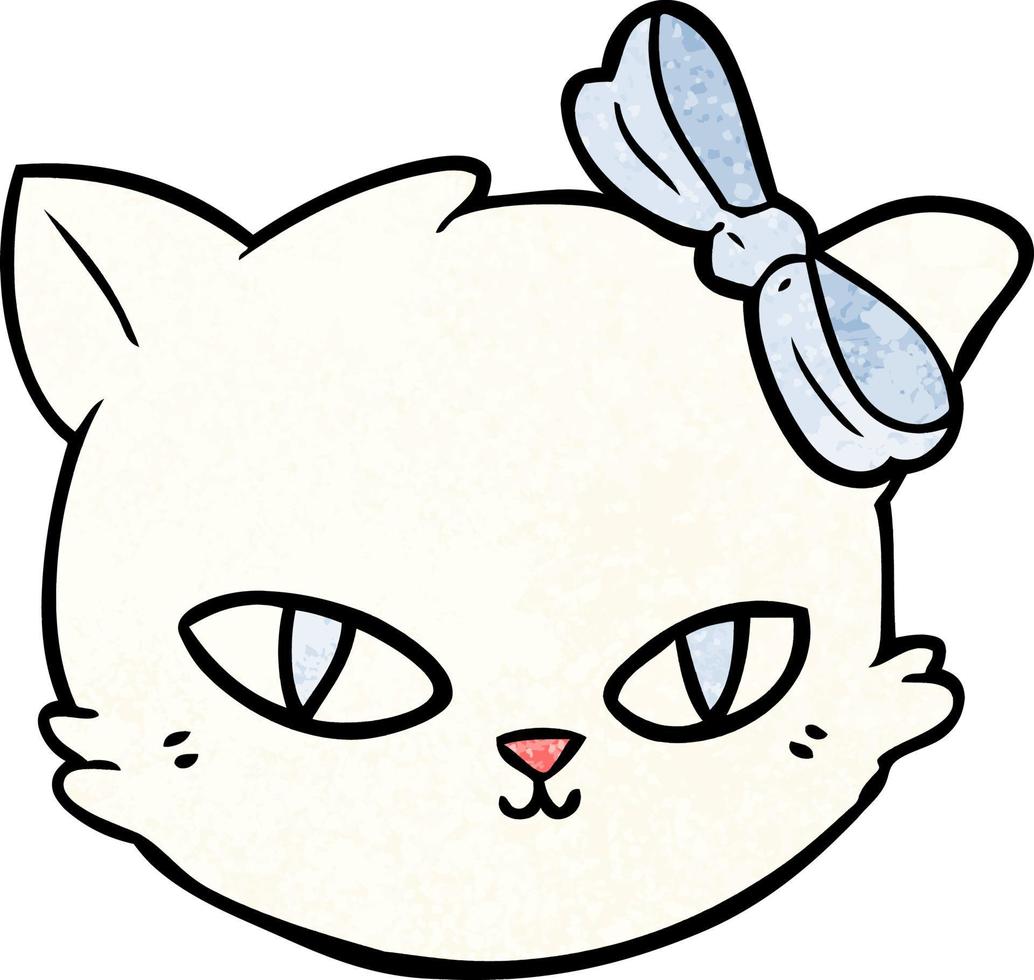tecknad serie katt bär rosett vektor
