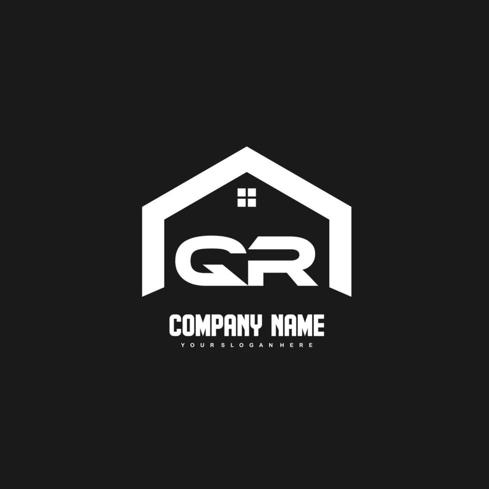 qr Anfangsbuchstaben Logo Design Vektor für Bau, Haus, Immobilien, Gebäude, Eigentum.