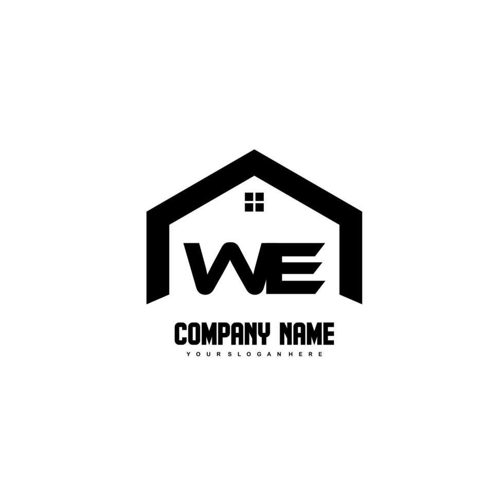 Wir Anfangsbuchstaben Logo Design Vektor für Bau, Haus, Immobilien, Gebäude, Eigentum.