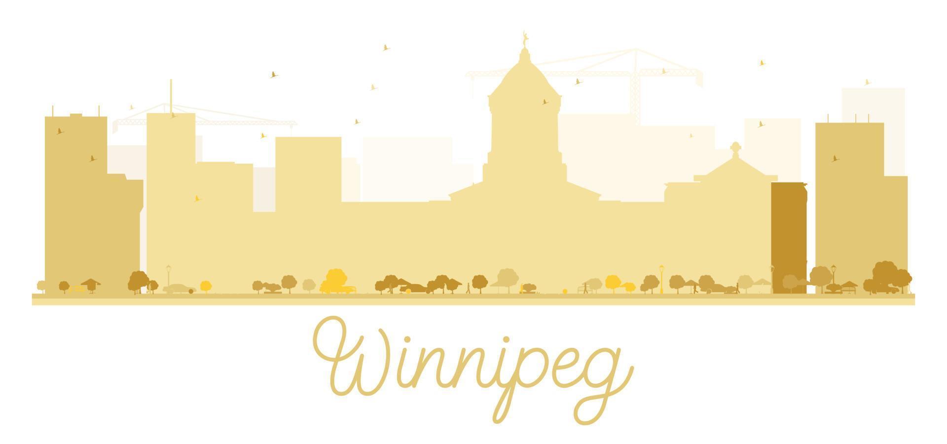 winnipeg stad horisont gyllene silhuett. vektor