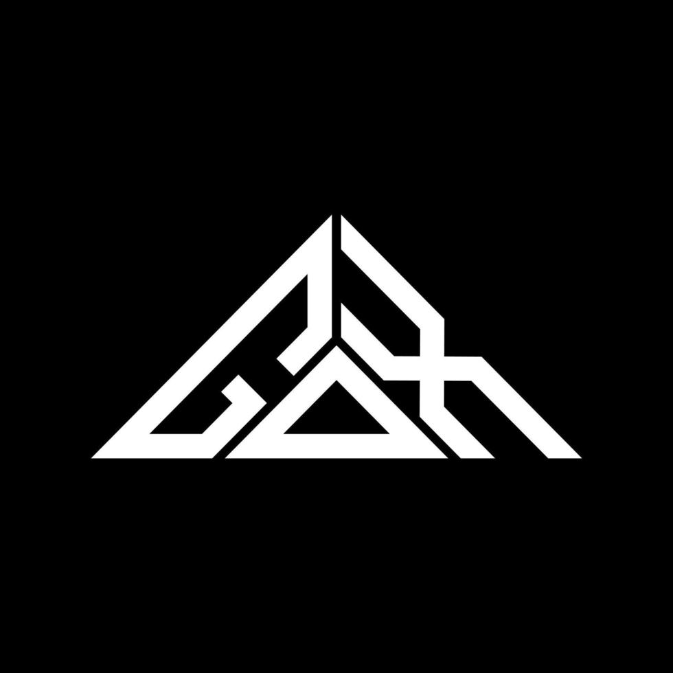 gox brev logotyp kreativ design med vektor grafisk, gox enkel och modern logotyp i triangel form.