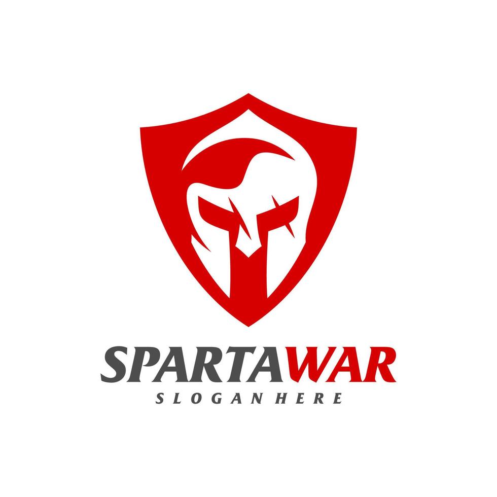 skydda spartansk krigare logotyp vektor. spartansk hjälm logotyp design mall. kreativ ikon symbol vektor